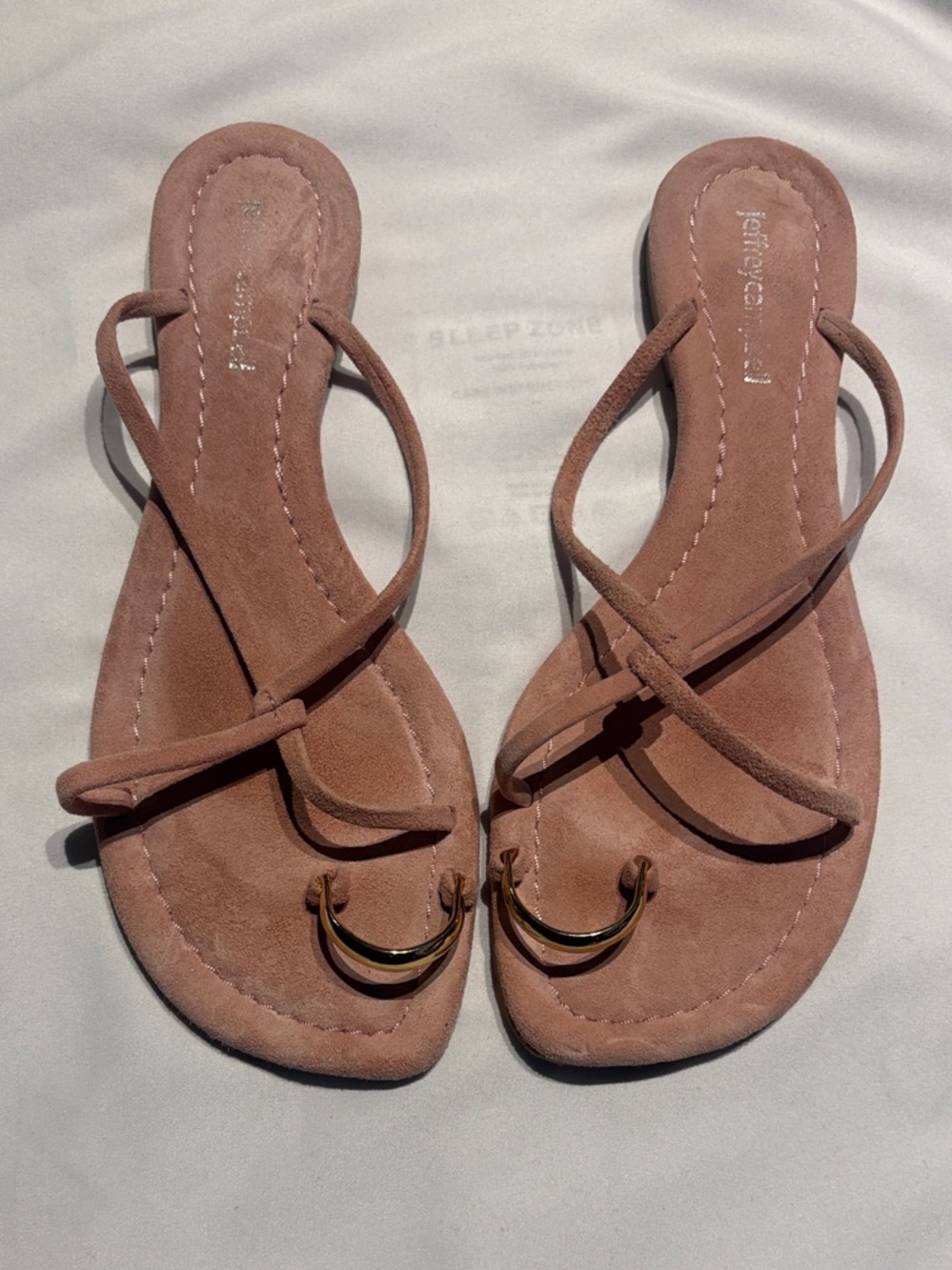 Jeffrey Campbell Dusty Rose Suede Toe-Ring Strappy Sandals